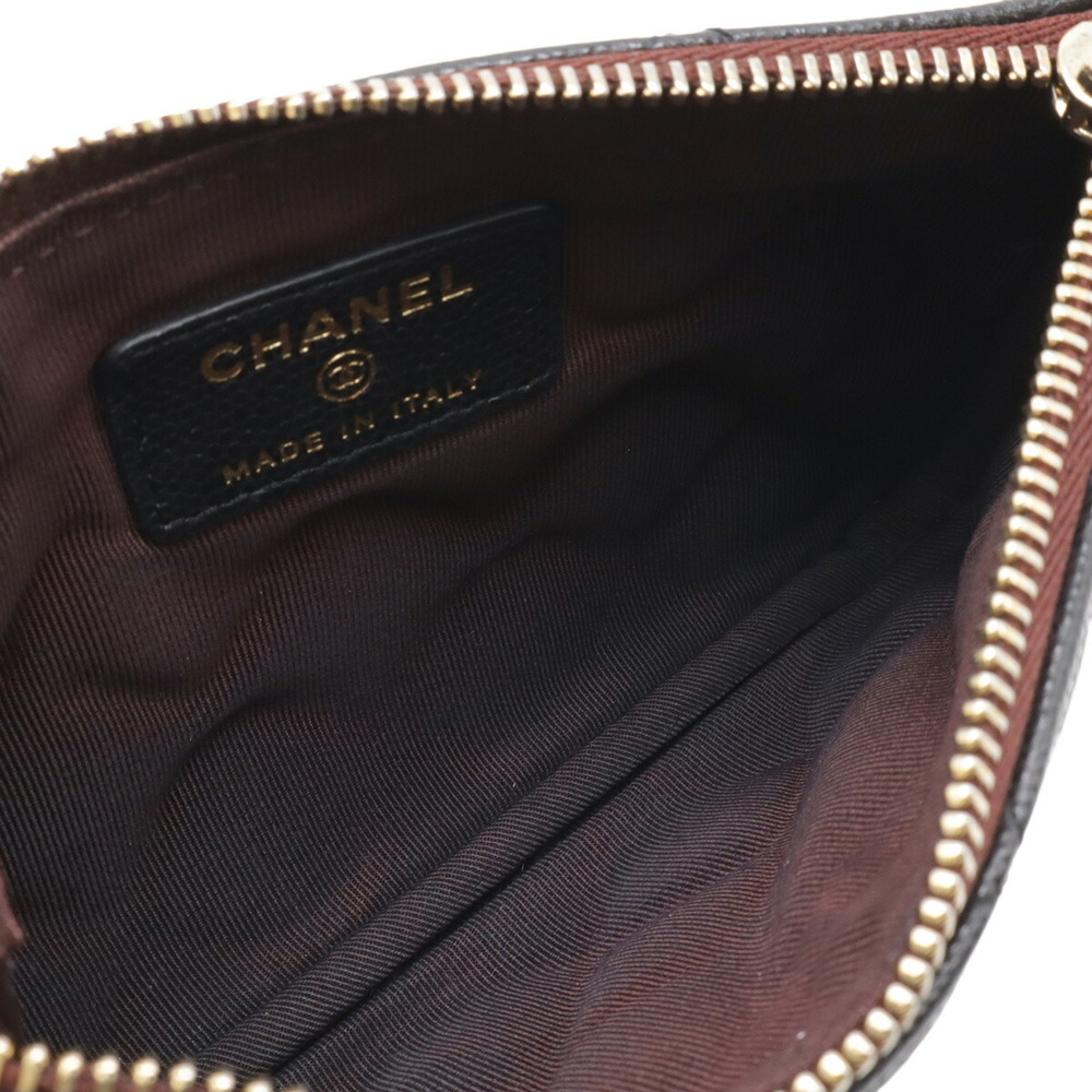 CHANEL Black Caviar Leather Logo Pouch - Picture 6 of 8